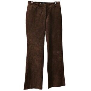 Moda International Brown Leather Flare Pants 100% Leather Christie Fit Y2K 90s
